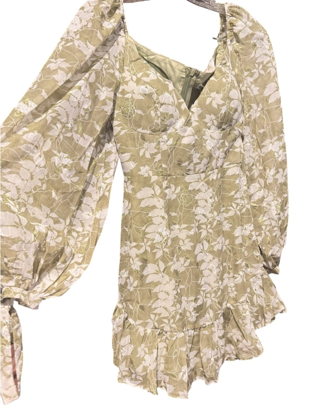 Saints & Secrets Floral Atlanta Mini Dress Size Small Romantic Puff Sleeve - Picture 5 of 7